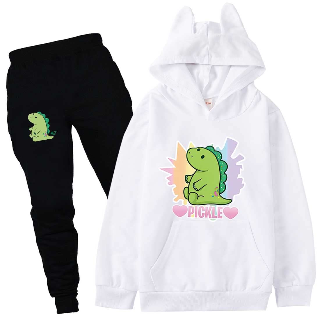 Rhymh Girls Moriah Elizabeth Sweatshirts Set Kids Hoodie and Pants 2Pcs Set Ranboo Crown Moriah Elizabeth Merch (white,160cm,11 Years,12 Years)