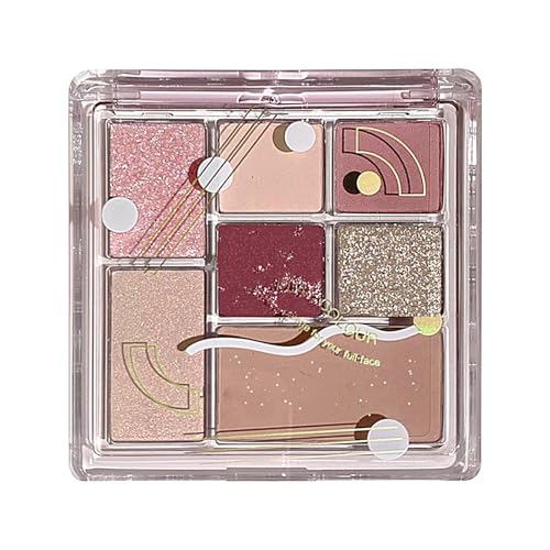 Nudorpn Paleta de sombras de ojos para mujer - Paleta de sombras de ojos con pigmentos de 7 colores,Pallete altamente pigmentado de la sombra de del maquillaje profesional de la belleza para