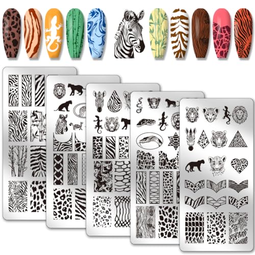 PH PandaHall 5 placas de estampado de uñas con diseño de...