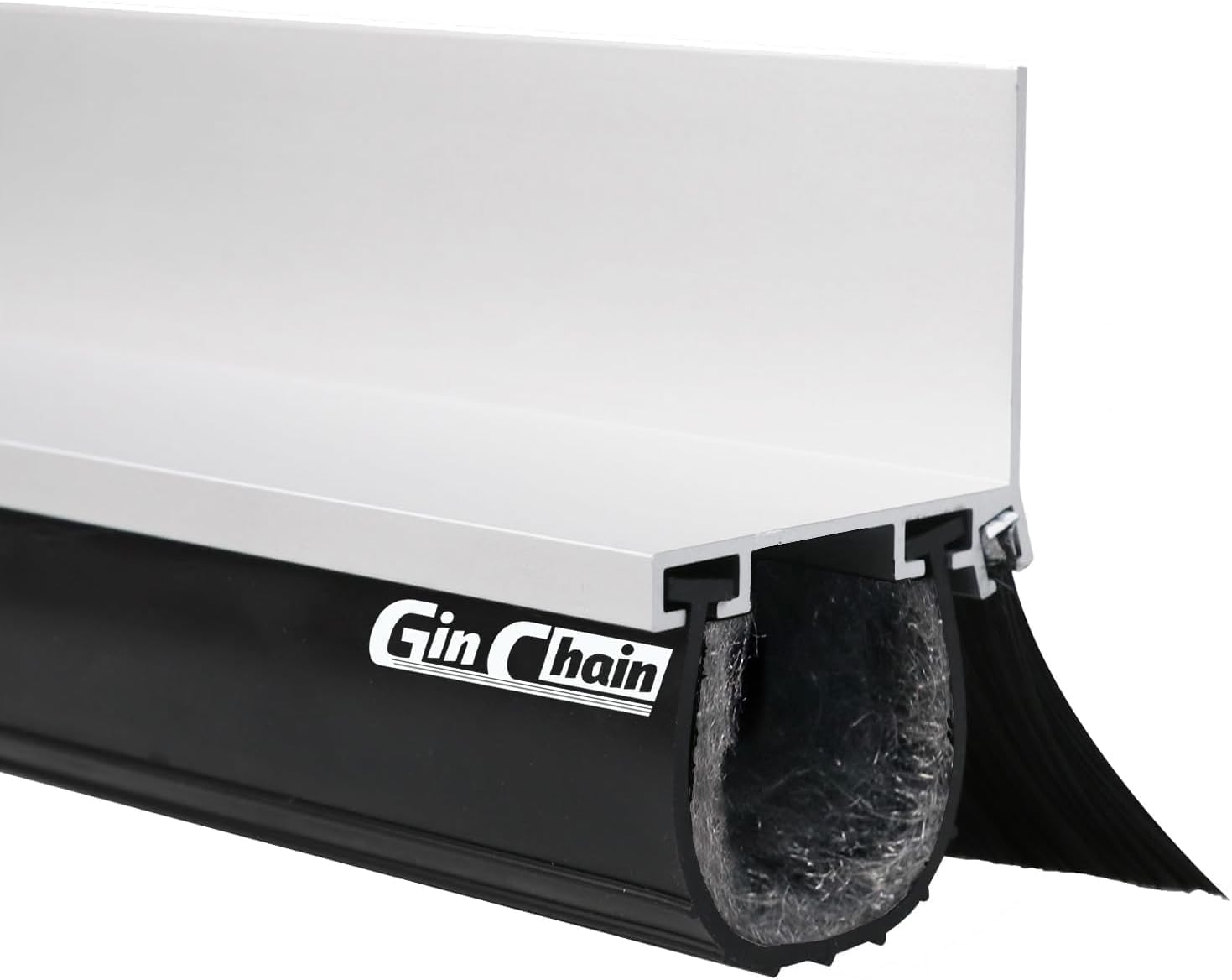 Garage Door Seals, Heavy-Duty Garage Door Seals Bottom Rubber with Rodent Proof Steel Wool, Aluminum Track Retainer Base with Brush Seal Kit, Universal Garage Weather Stripping Kit (16.5ft) 16.5FT Black(Rodent Proof Steel Wool)