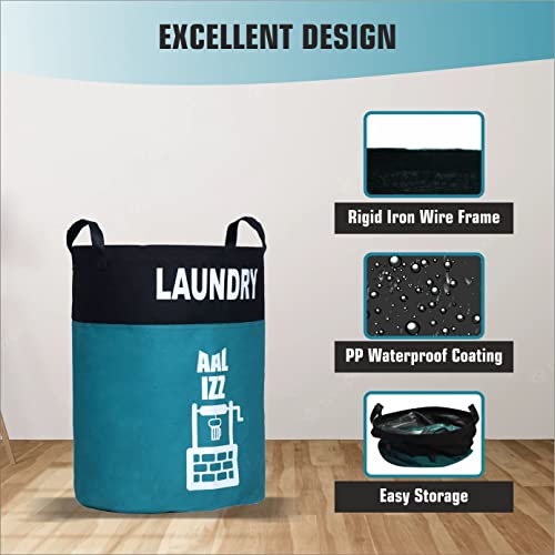 Image of 45 L Canvas Laundry Basket for Clothes & Toys (Aal Izz Well)
