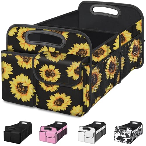 Image of Femuar Car Trunk Organizer, Car Storage Organizer with Large Capacity Waterproof Collapsible Trunk Organizer for Car Suv /Jeep /Sedan (Sunflower, Standard)