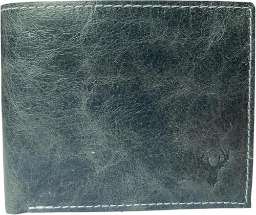 Wallet for Men, Full Grain Genuine leather wallet, bifold slim Elgant RFID Protected, Multiple 12 Card Holder Mens wallet (slim Blue)