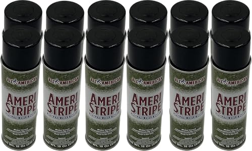 Ameri-Stripe Black Athletic Field Marking Paint, 12 Cans (18 oz Each) - Fast-Drying, Grass & Line Striping Aerosol Paint - Pro-Quality, Eco-Friendly Water Based Formula for Soccer, Football, Baseball Fields, & More