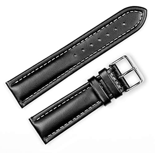 Oil Tanned Leather Replacement Watch Strap/Watch Band | 20Mm Black #TOP1