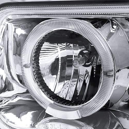 Spec-D Tuning for Chevy Silverado LED Halo Chrome Projector Headlights+Bumper Lights+Fog Lamps