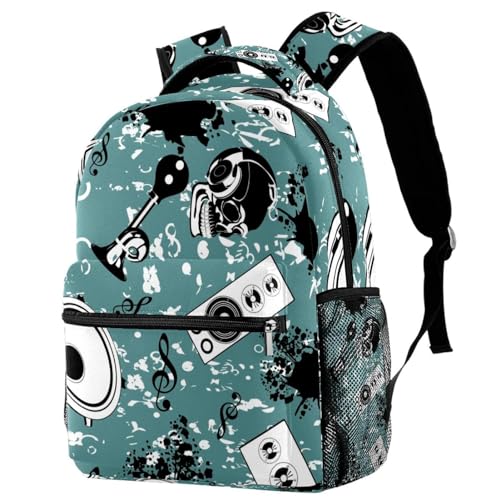 Sac à dos d'école rock et crâne multicolore pour le collège et lycée