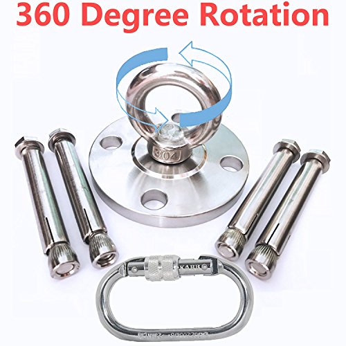 Sprite Science Steel Ceiling Hook Heavy Duty Hanger & Swivel Hook Snap with 4 Metal Wall Anchors (1100Lb Weight Limit) - Thumbnail 5
