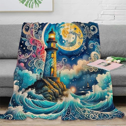 Couverture phare 3D en microfibre douce jeté de lit haut de gamme - 2