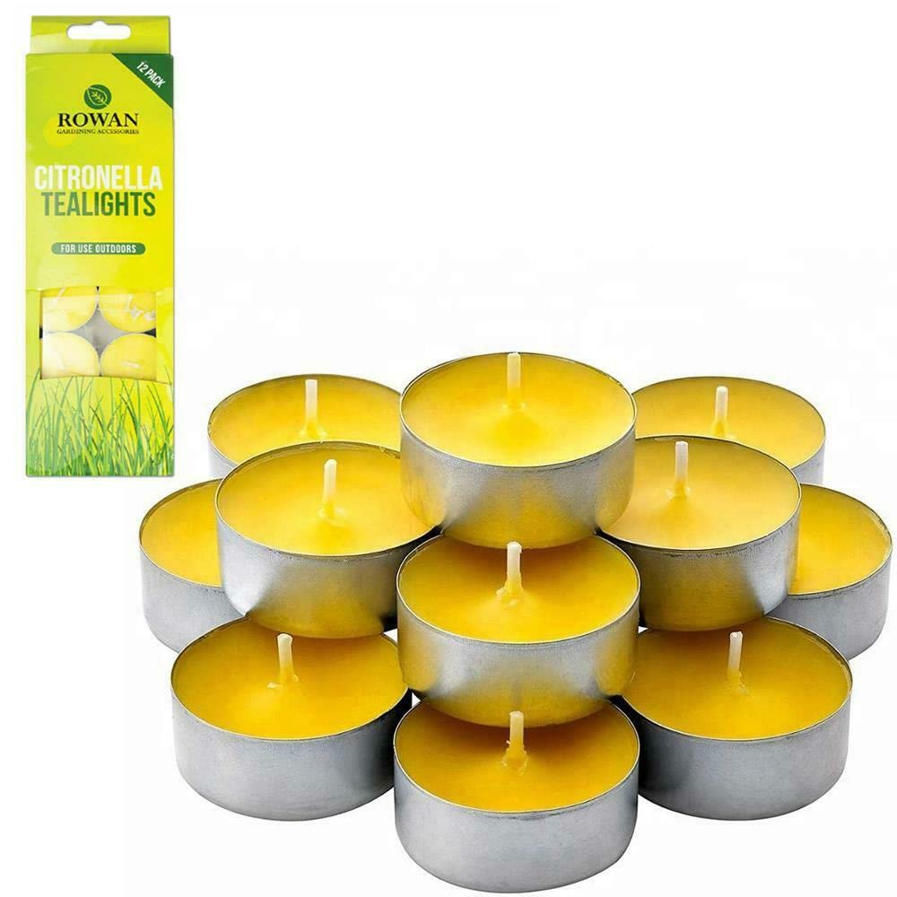 12x Citrus Fragrance Tealight Candles Tea Light for Outdoor Garden BBQs Parties