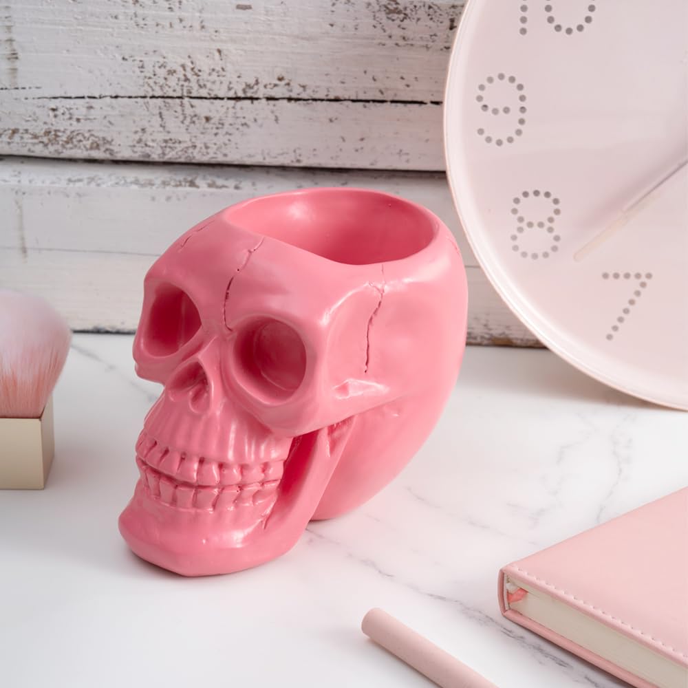 Amazon.com: Arola Pink Skull Pen & Pencil Holder Skeleton Key