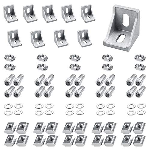 Eckwinkel 3030 Eckverbinder 10 x Winkel aus Aluminium für Aluprofil/Aluformrohre(Silber)