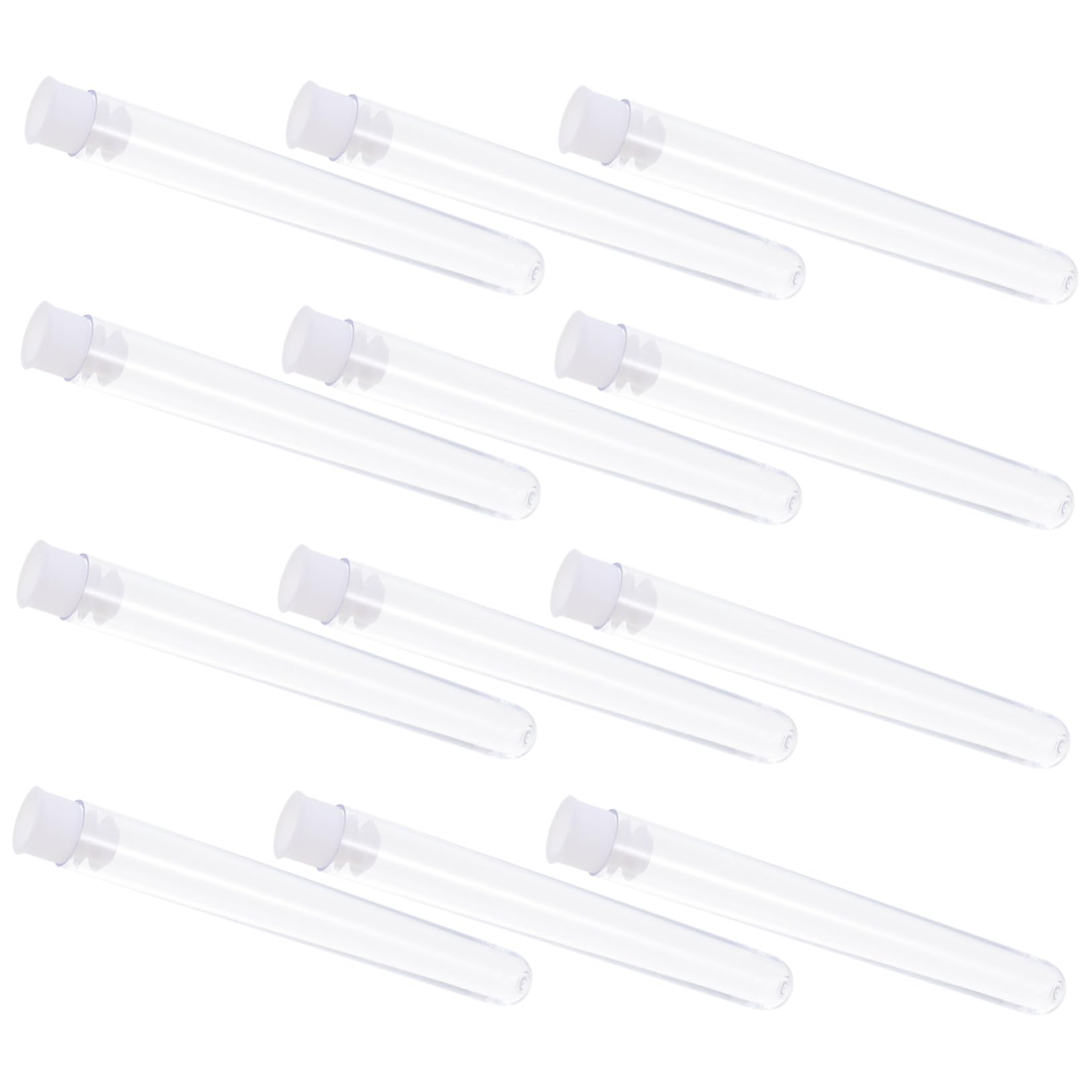 SOLUSTRE 100pcs Plastic Test Tubes Long-time Use Heat Wear Resistant for Boys and Girls' Educational Experiments