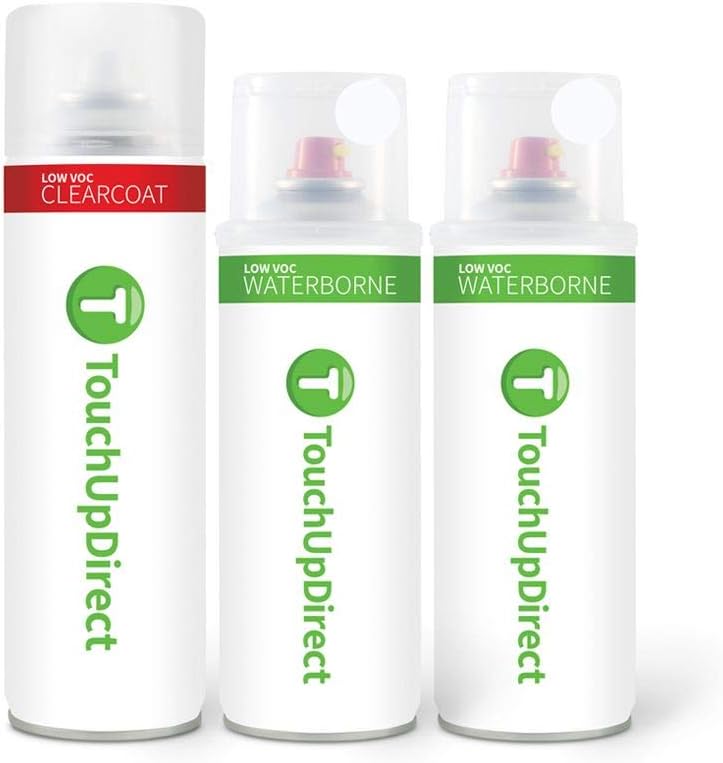 TouchUpDirect SWP Frost White Pearl Tricoat Compatible with Hyundai Exact Match Touch Up Paint Aerosol - Essential Kit