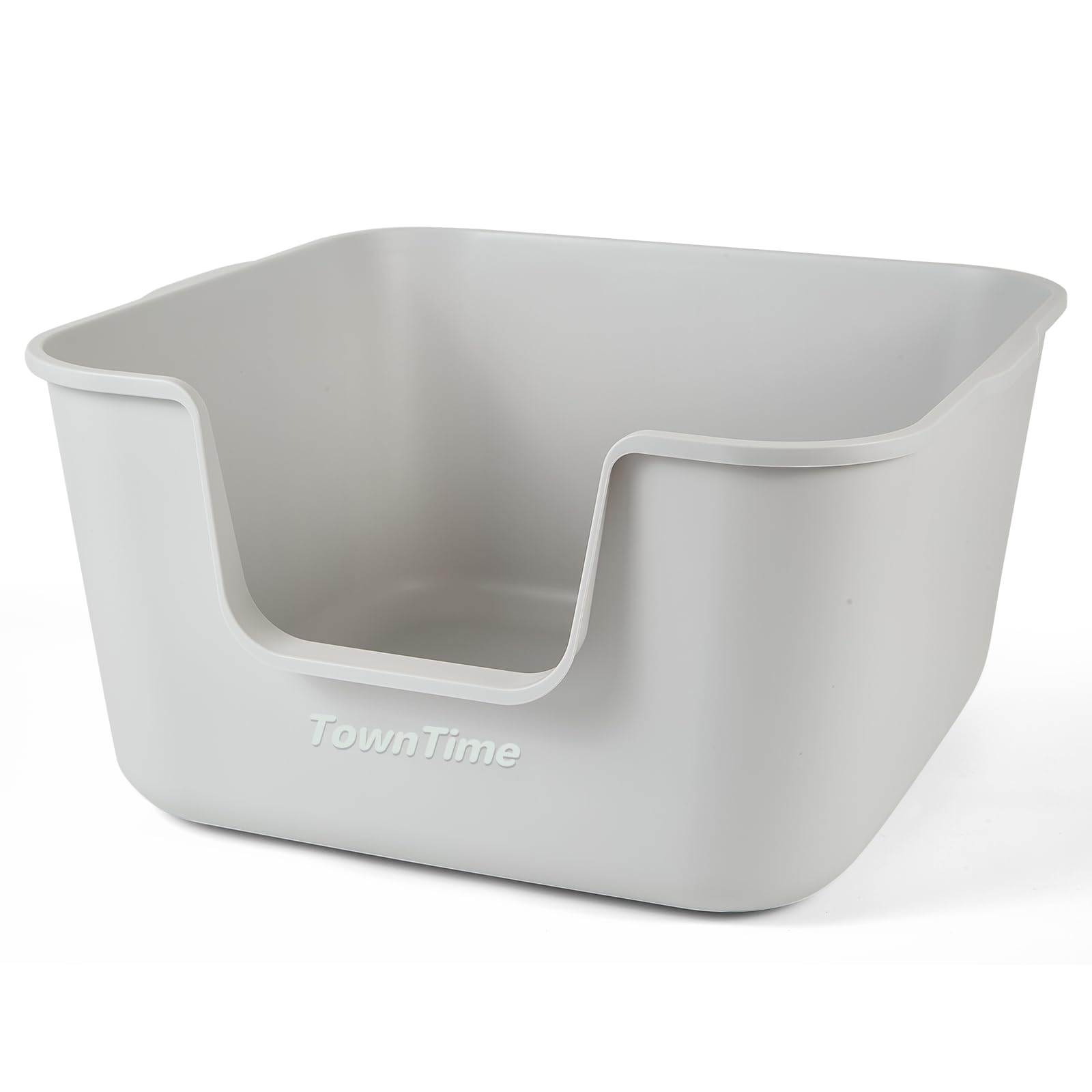 Extra Large Litter Box with High Sides, Anti-Splashing, Tool-Free Assembly, Multi Cat, Jumbo (Grey) - 23.03" L x 22.75" W x 11.73" H