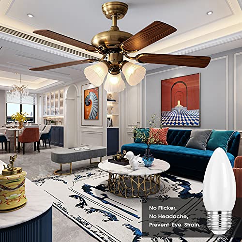 Hola Led Chandelier Bulb Dimmable Led Lamp Bulb E26 Base, 360 Beam Angle Ul Listed Cool White 4000K Led Filament Bulb, Frosted Glass, 6 Pack #TOP3