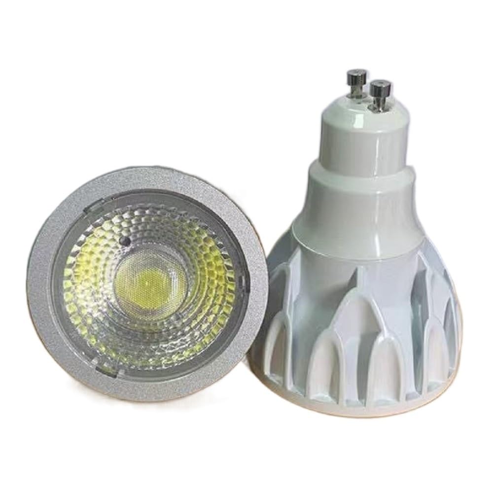 HHF Illuminazione, Confezione da 10 faretti LED COB DC12V E27/GU10 5w/7w/10w/12w dimmerabili PAR20 Lampada Sorgente Luminosa(Blanc,10w GU10)