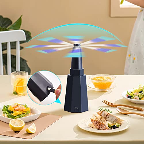 Patiosir 3Pcs Rechargeable Fly Fans For Table, Retractable Food Fan For Indoor Outdoor Meals, Food Spinning Fan For Picnic，Restaurant，Party #TOP4
