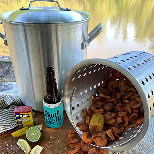 Bayou Classic 4325 25-Qt Aluminum Shrimp Pot Features Perforated Aluminum Basket Domed Vented Lid Heavy Riveted Handles Perfect For A Classic Shrimp Boil #TOP2