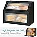 Vriccc Black Bread Box for Kitchen Counter, Large Bamboo Wood Double Layer Bread Box, Wooden Bread Storage Capacity