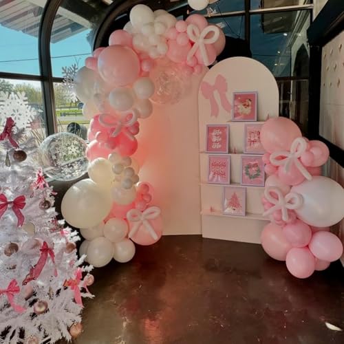 Image of Light Pink and White Balloons Kit, 65pcs 12 Inch Pink Balloons Pastel Pink Confetti Latex Balloons for Birthday Wedding Baby Shower Party Decorations
