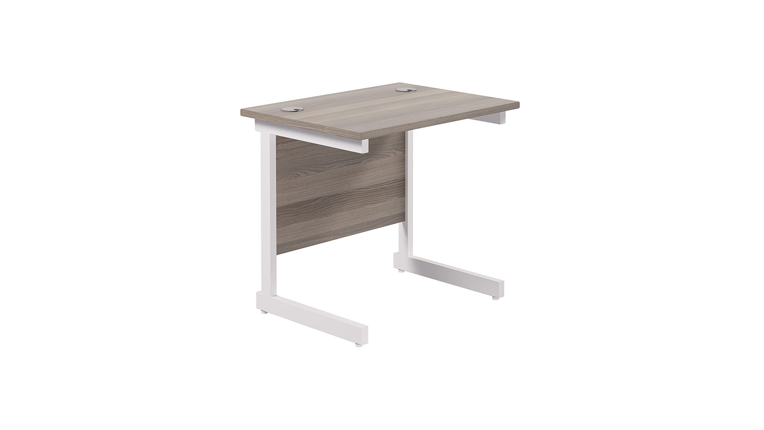 Office Hippo Heavy Duty Rectangular Cantilever Desk - Home Office Table + Integrated Cable Ports, PC Desk - 5 Yr Warranty - Silver Frame/Oak Top, 120cm x 80cm — view 74