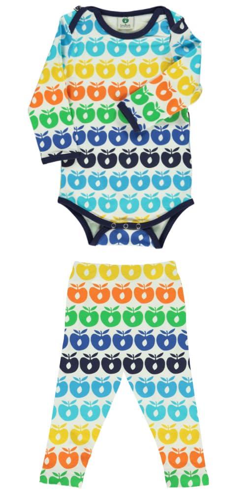 Småfolk Kostium dla niemowląt i maluchów Niemowlęta - chłopcy Body dziecięce Ls & Legginsy, Mini Retro Apple