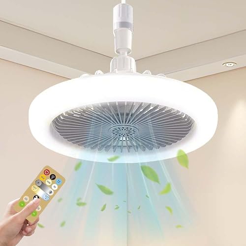 TOPRUNYI Ventilateur Plafond avec lumiere,Ventilateur Silencieux Plafond(Éclairage télécommandé),Ventilator+Lampe,Trois Couleurs Réglables,Pour Les Chambres à Coucher,Les Salons et Bien Plus Encore - 1