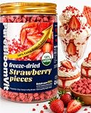 WildSap Emeralds Freeze Dried Strawberry Dices - 5.2oz Canned, No Added Sugar Unsweetened Strawberry Pieces...