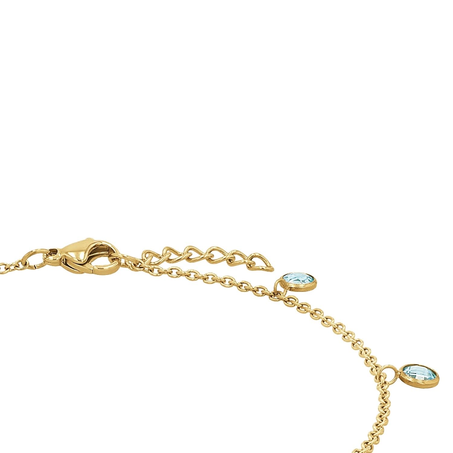 Amor Fußkette Edelstahl Damen Sommerschmuck, mit Zirkonia synth, 23+2 cm, Gold, Kommt in Schmuck Geschenk Box, 2036447