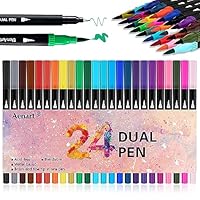 Dual Markers Brush Pens, Fine Point Art Marker, Double Tip Colored Pen for Adult Coloring Hand Lettering, School Classroom Art Suppliers