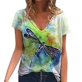 【Material】 Los trajes de mujer camisetas, tops, blusas. suave y cómodo, transpirable y agradable para la piel, sin decoloración, sin balón, sin encogimiento