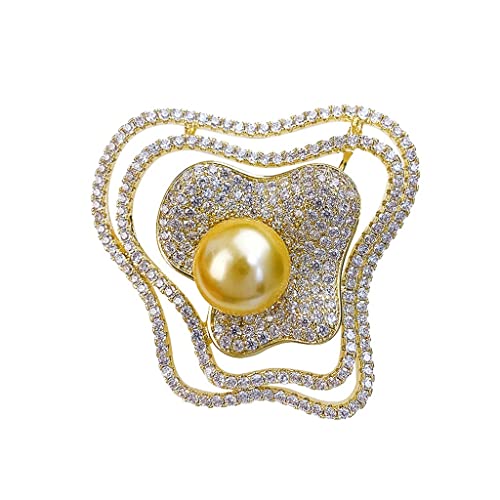 Brooch femme perles et strass élégante épingle de costume pour pull