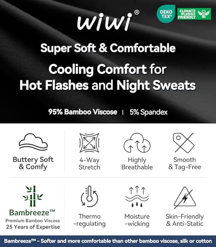 Image of WiWi Bamboo Viscose womens capri pants Wide Leg Pajama Super Soft Lounge knit Sleep shorts Cooling Pj Bottoms S-XXL