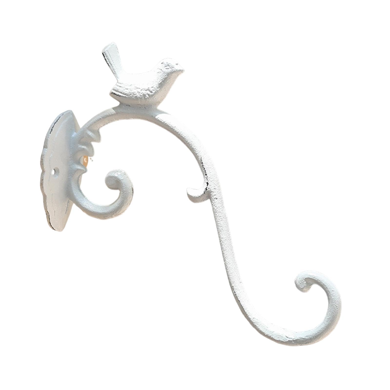 Gancio Sospeso per Vasi di Fiori, Mangiatoia per Uccelli, Supporto Da Parete, Gancio per Piante Da Balcone, Bianco