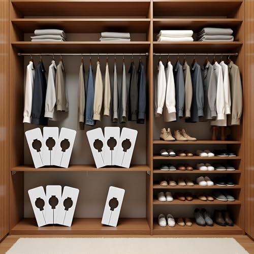 10Pcs White Clothing Rack Size Dividers Closet Dividers Rectangular Clothing Hangers Dividers with Clothing and Closet Storage?dividers for Hanging Clothes Mounted Closet Systems