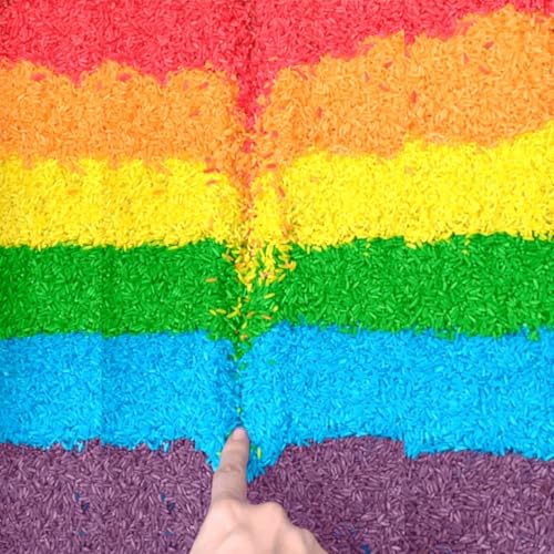 Lattooland 6 Colored Rice Sensory Bin Filler 6 LB (1 LB Each)| Non-Toxic & Child-Safe Montessori Sensory Play for Toddlers | Sensory Table Filler | Color Sorting & Perception | Learning Activity