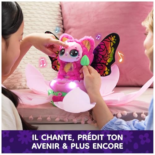 Hatchimals - Bloomables Ma Fleur Magique KittyFly - Chenille Papillon Double Éclosion À Répéter - Peluches Et Animaux Interactifs - 100 Sons & Réactions - Jouet Enfant 5 Ans Et + - Modèle Aléatoire