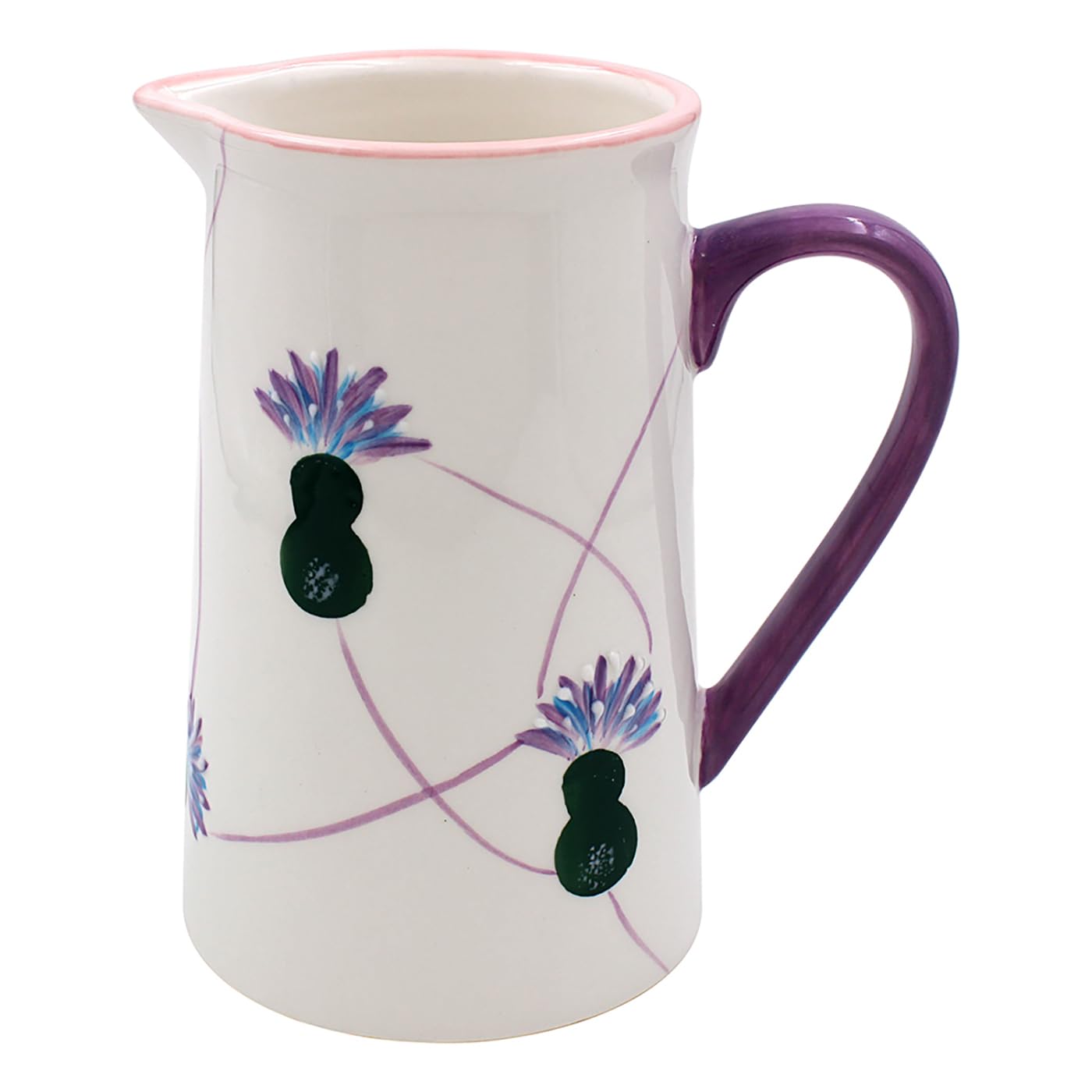 Lesser & Pavey Lynsey Johnstone Thistle Jug for All Types of Kitchen | Ceramic Jug for Multiple Use in The Kitchen | Beautiful Jug for Milk or Cream | Jugs for Everday Use