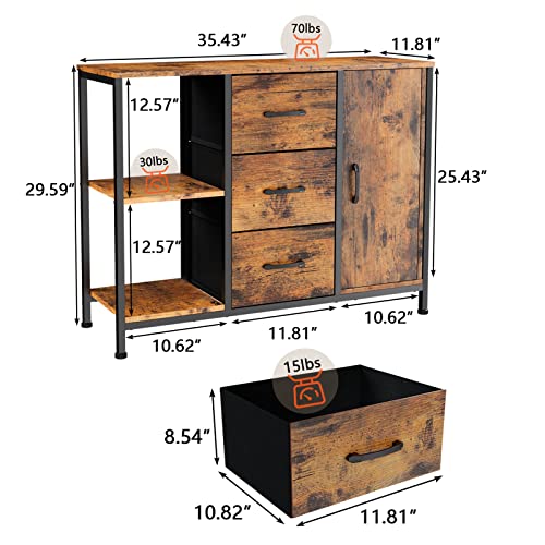 Furnulem-Industrial-Storage-Cabinet-with-3-Drawers2-Shelves-and-DoorWood-Furniture-Accent-Cabinet-for-BooksDocumentDecoration-in-Home-OfficeBedroom-EntrywayKitchenMetal-Frame