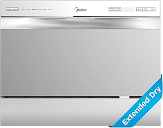 Midea MDC22P2ASS Energy Star Portable Dishwasher, 6 Place Settings & 6+2 Wash...