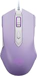 Lomiluskr AJ52 RGB Wired Gaming Mouse, 7 Programmable Buttons, Computer Mice with RGB LED Backlit, 200-4800 DPI Adjustable,for Windows/Mac OS/Linux (Purple)