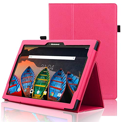 ACdream Case for Lenovo Tab 2 A10 & Lenovo Tab3 10 Business, Folio Leather Cover Case for Lenovo Tab2 A10-70 / Tab2 A10-30 / TAB-X103F Tab 10 / Tab3 10 Business Tablet, Hot Pink