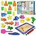 Classic Sand & Play Sculpting Play Sand for Kids, 25 Pc Kit, Natural Colored Sand with Plastic Beach Toys, Castle and Sea Animal Molds, Shovel, Inflatable Tray, and Air Pump, Interactive Sensory Fun