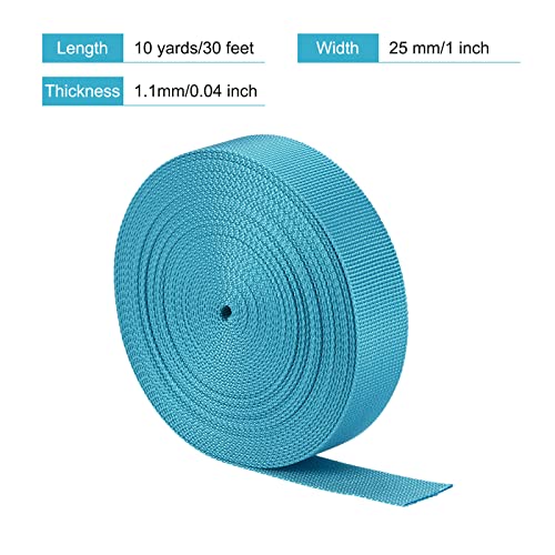 Image of MECCANIXITY Flat Nylon Webbing Strap 1 Inch 10 Yards Light Blue for Backpack, Luggage-rack