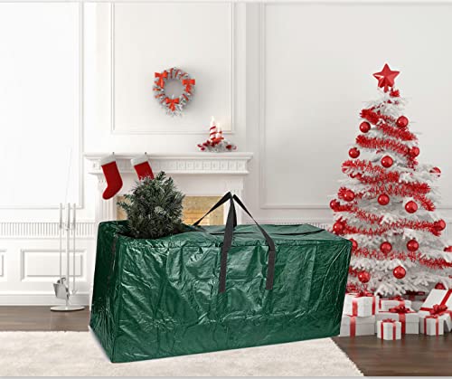 Ram® Green Jumbo Heavy Duty Christmas Tree Storage Bag Fits 9FT Tall Xmas Trees PVC Reinforced Waterproof Xmas Tree Bag Storage Bag - Image 2