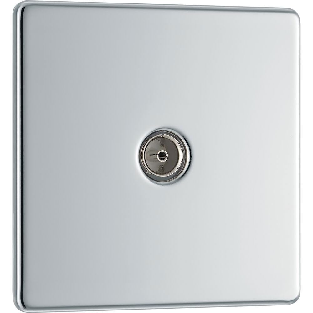 BG Electrical Screwless Flatplate Single Co-Axial Socket