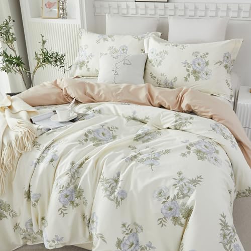 Funda de edredón floral individual Helthep en algodón premium con estampado botánico sutil 4