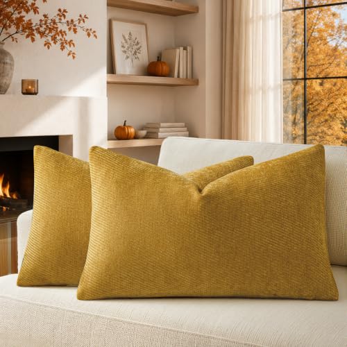 Image of a moment Fall Decorative Throw Pillow Covers Pack of 2,20x12 Inch Yellow