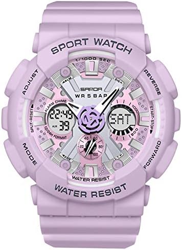 RORIOS Mens Women's Watch Digital Quartz Watches Waterproof Sports Watch with Alarm Timer Multifunction Wrist Watches for Ladies Boys Purple